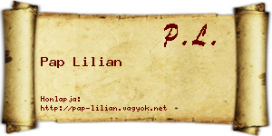 Pap Lilian névjegykártya