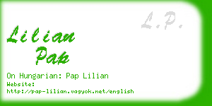 lilian pap business card